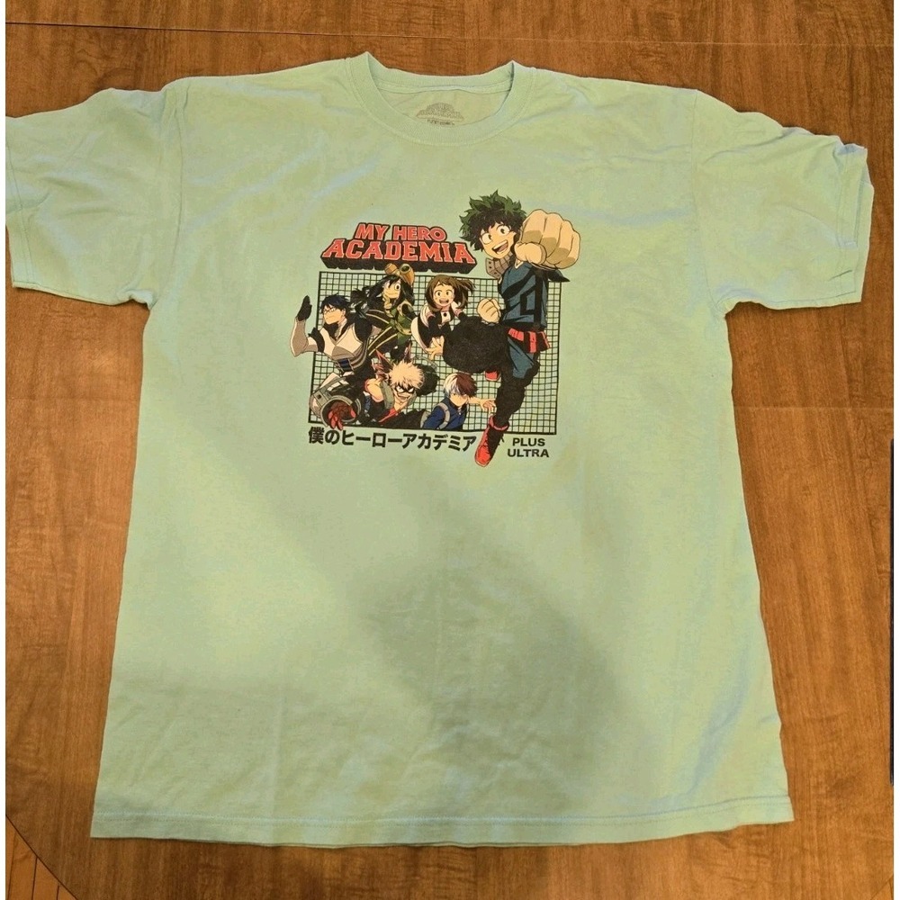 MY HERO ACADEMIA Deku Funimation T-Shirt Aqua Mint Mens XL Anime